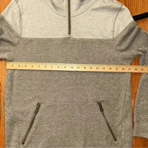 NEW Outpost Makers Buckle Sz M Knit 1/4 Zip Sweater Terry Cloth Beige Brown - Picture 12 of 13